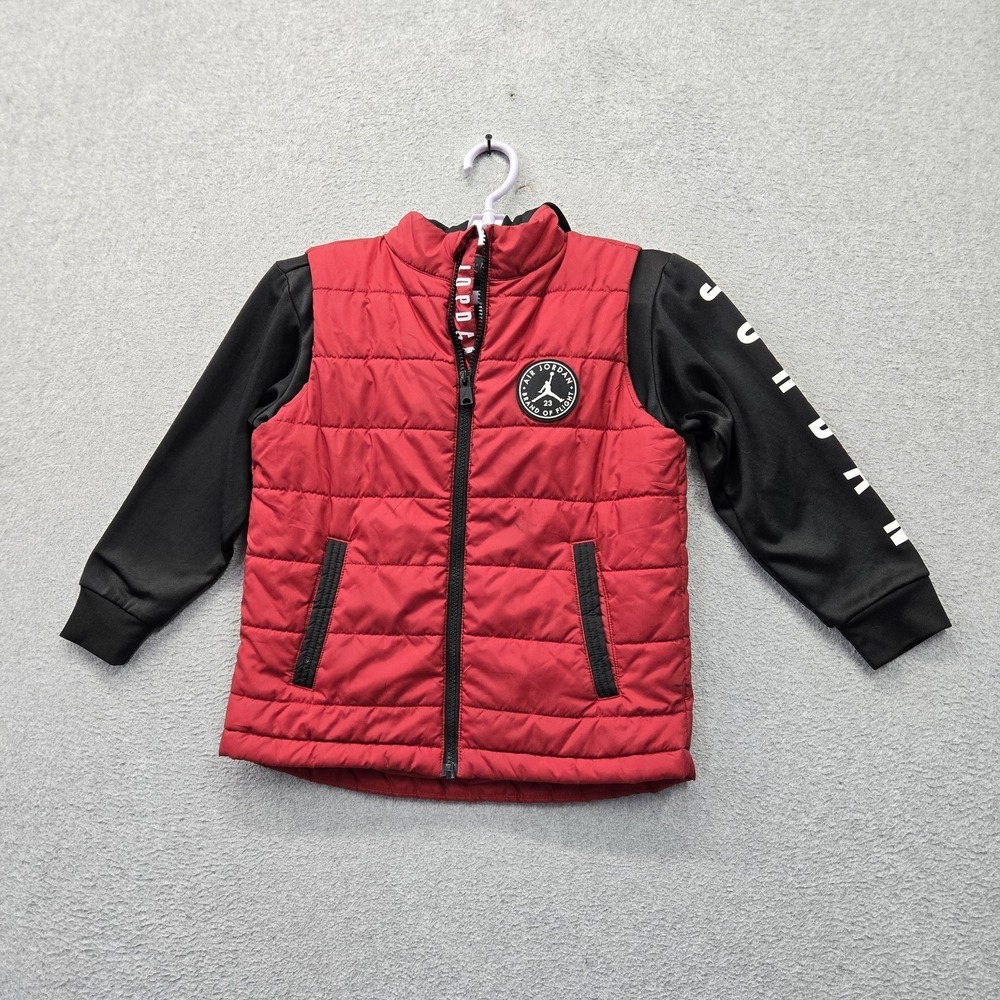 Jordan Boys Jacket 7 L/G (6-7 YRS) Red Jumpman Logo Activewear Zipper Hooded